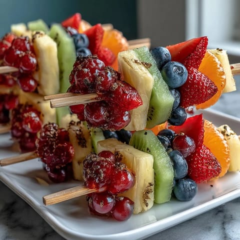 A vibrant bento box with colorful fruit skewers and creamy yogurt dip for kids.