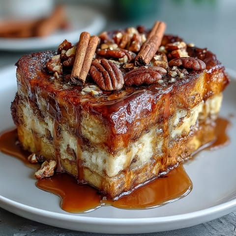 Warm Mexican bread pudding with toasted bolillo, cinnamon, and piloncillo syrup, topped with melted cheese and raisins.