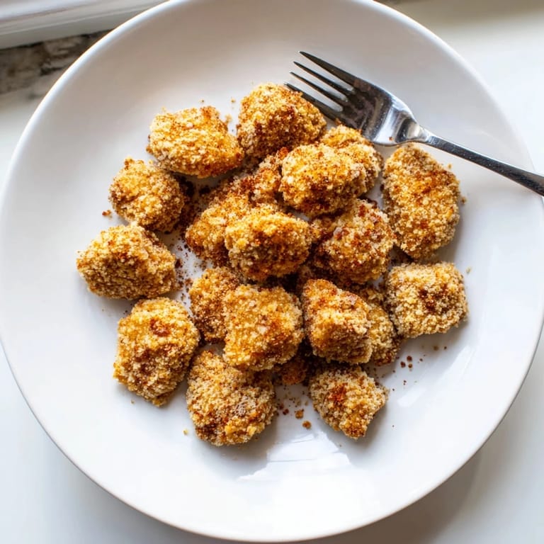 Serve this juicy Popcorn Chicken with fries and ranch for the perfect snack.