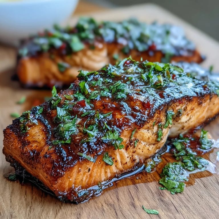 Juicy grilled salmon served with vibrant strawberry salsa, combining smoky seafood with sweet and tangy fruit in every bite.