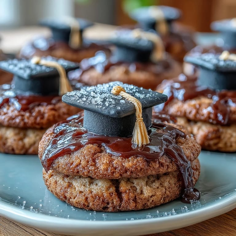 Celebrate graduation with fondant mortarboard-topped sugar cookies, perfect for festive dessert tables or party favors.