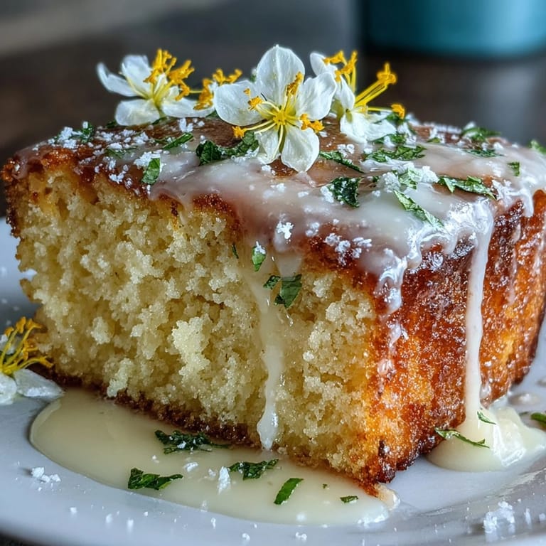 Mothers Day Lemon Drizzle Cake with Edible Flowers: Zesty lemon cake drizzled with citrus syrup and adorned with colorful edible flowers, perfect for springtime celebrations.