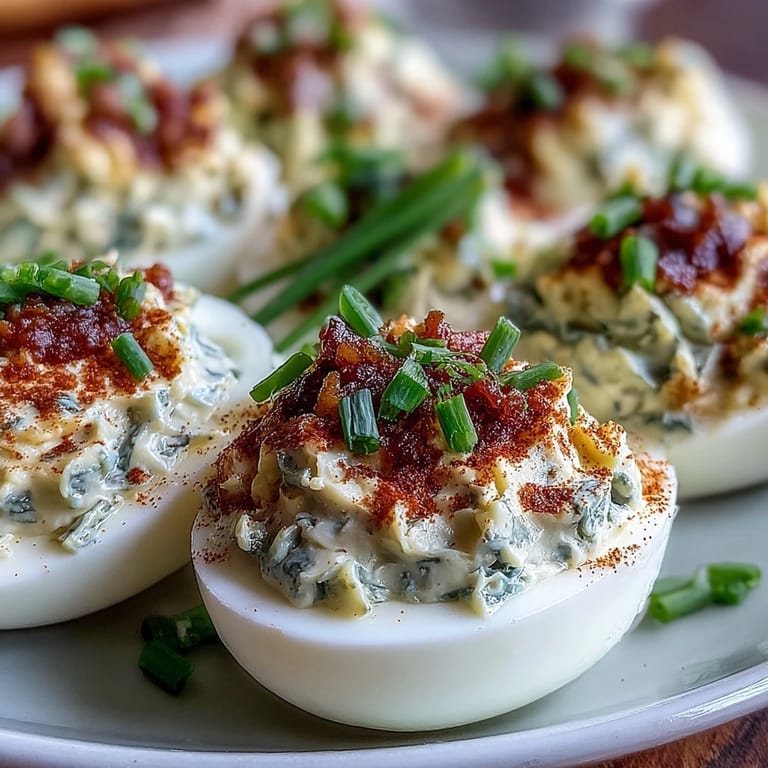 Tangy sweet pickle relish deviled eggs, showcasing a fluffy, bright yellow filling.