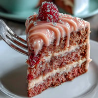 Bridal shower rosé velvet cake adorned with shimmering gold drip.